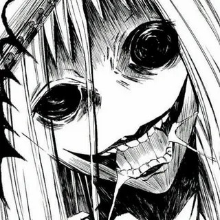 Создать мем: аниме ужасы черно-белое, жуткие аниме, аниме ужасы