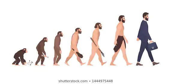 Создать мем: эволюция из обезьяны в человека, эволюция человека от обезьяны, превращение обезьяны в человека