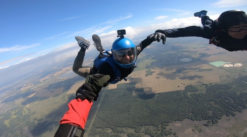 Create meme: the first parachute jump , to jump with a parachute, parachute 