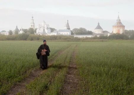 Create meme: The mist Monastery, the priest is in the church, Ferapontovo monastery dawn
