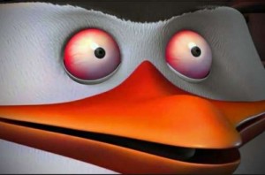 Создать мем: пингвины мадагаскара, рядовой пингвины из мадагаскара, шкипер с красными глазами