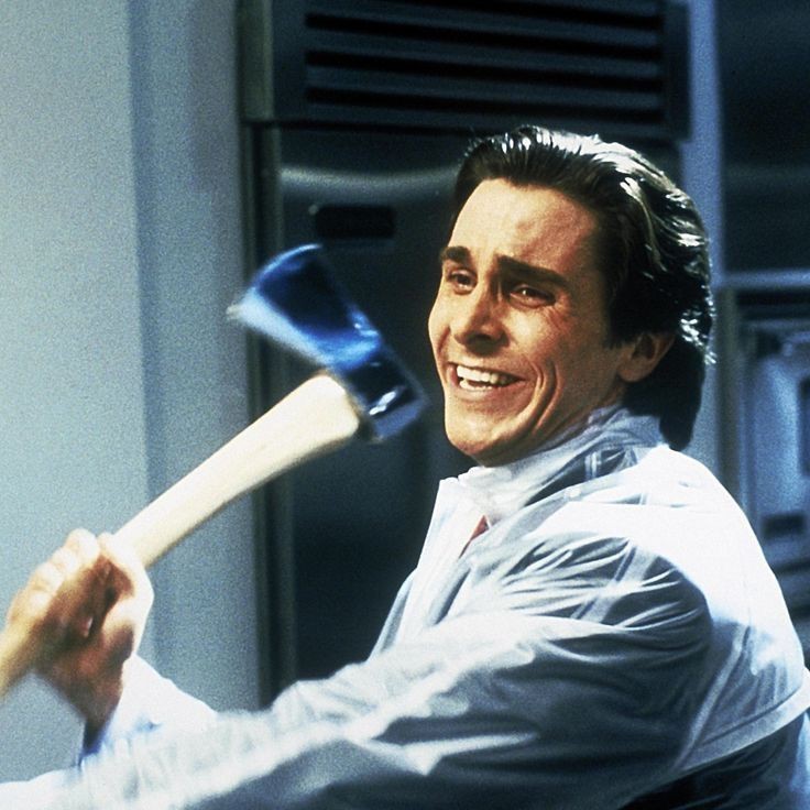 Create meme: Bale Christian, Christian bale with axe , patrick bateman american psycho