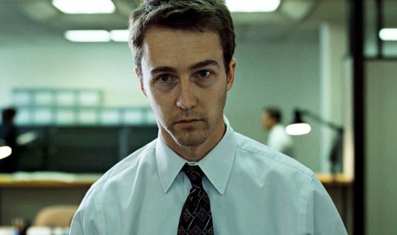 Create meme: Edward Norton fighting, overheard, sleepy people