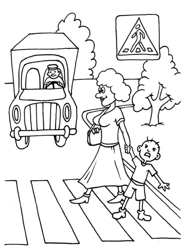 Create meme: coloring pages of traffic regulations, coloring pages on the subject of traffic regulations, road traffic coloring book