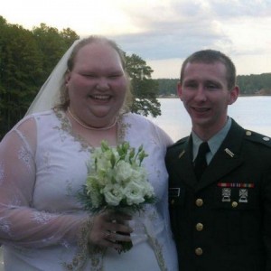 Create meme: fat bride skinny groom, fat girlfriend