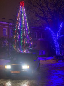 Create meme: tree, car, Christmas tree