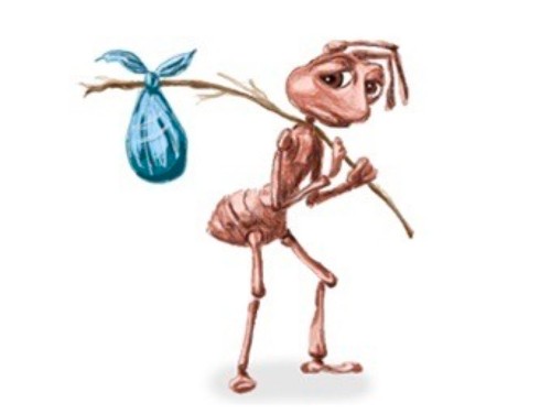 Create meme: ant , ant for children, drawing of an ant