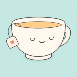 Create meme: pictures kawaii coffee, a Cup of tea sticker, cup of tea