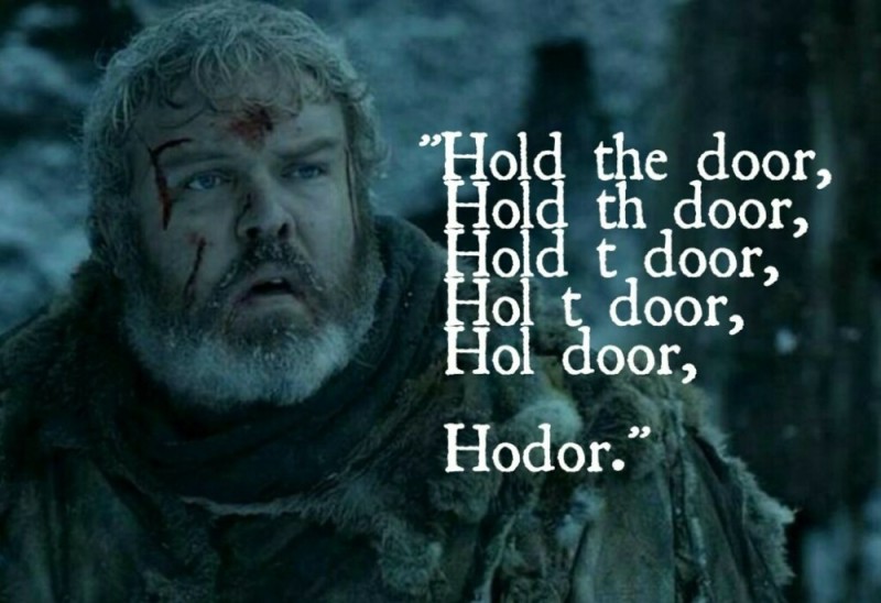 Create meme: Hodor game of thrones, hold the door game of Thrones, Hodor 
