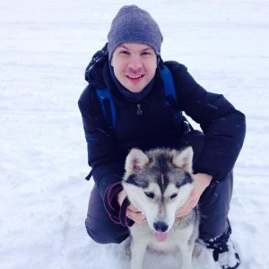 Create meme: Kostroma husky riding 2018, Siberian husky, People