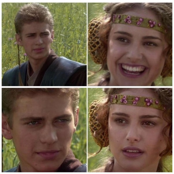 Create meme: Anakin and Padme on a picnic, Star wars Anakin and Padme, star wars meme anakin and padme