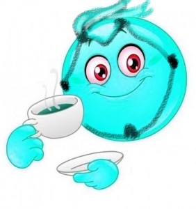 Create meme: good morning emoticons, the smiley face is drinking tea, Emoji good morning