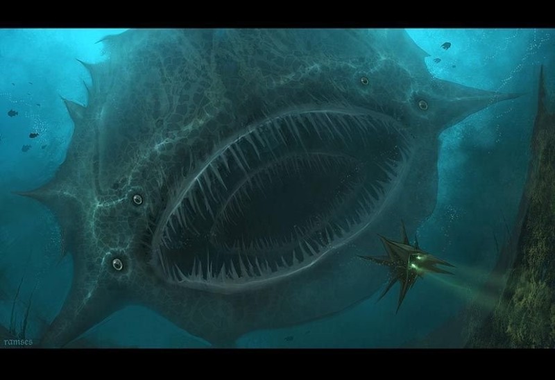 Создать мем: страшные морские обитатели, морские чудовища, sea monster