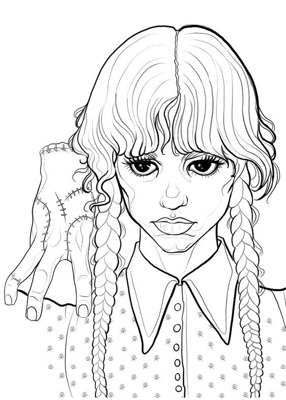 Create meme: coloring pages by wednesday addams, coloring , coloring pages for girls