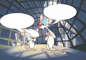 Create meme: brain cartoon, mouse, pinky and brain