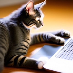 Создать мем: huh cat, кот кот, котенок и ноутбук