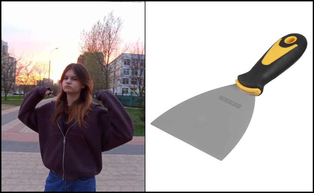 Create meme: painting spatula, a construction spatula, wenzo painting spatula