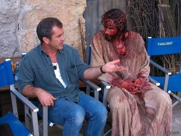 Create meme: Mel Gibson the passion of the Christ, Mel Gibson and Jesus, James Caviezel The passion of Christ