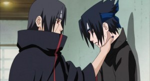 Create meme: Itachi and Sasuke, Itachi choking Sasuke, Itachi