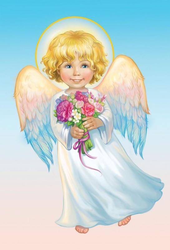 Create meme: cards with angels, happy angel, postcards of angels