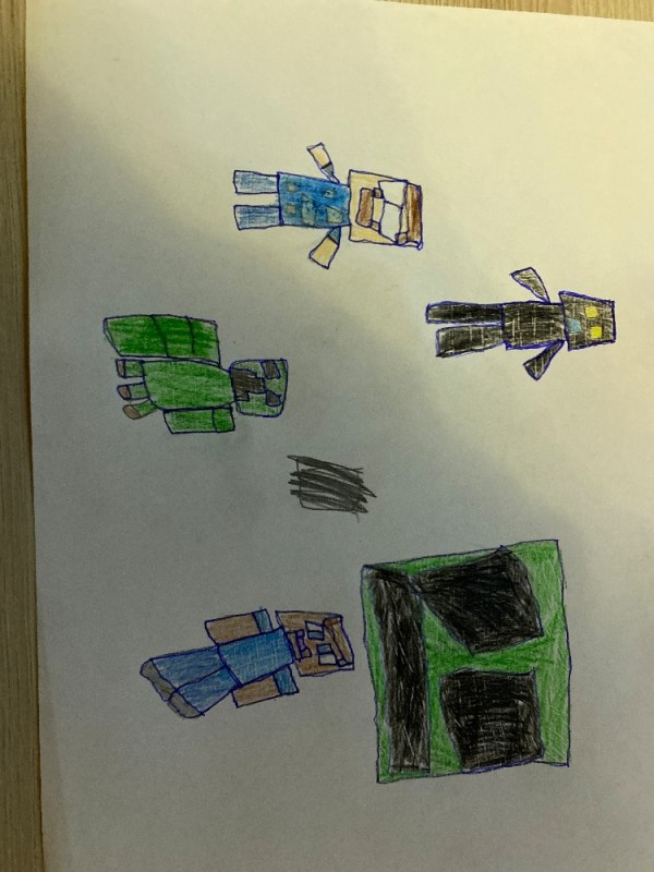 Create meme: drawings of minecraft, minecraft pencil drawing, figure 