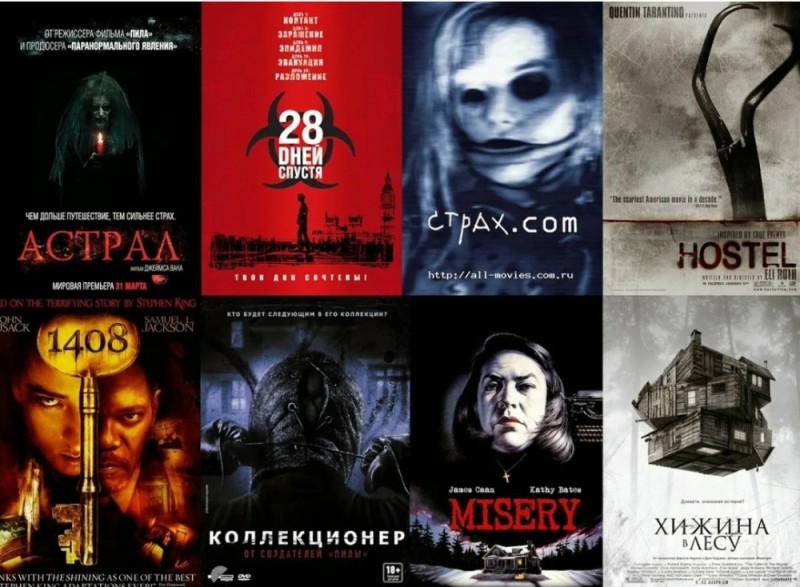 Create meme: table of horror films, horror movies list, list of horrors