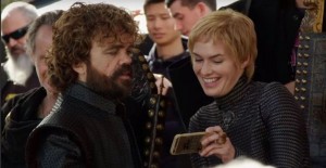 Create meme: Gwendoline Christie and Rory McCann, game of thrones photos behind the scenes, Game of thrones