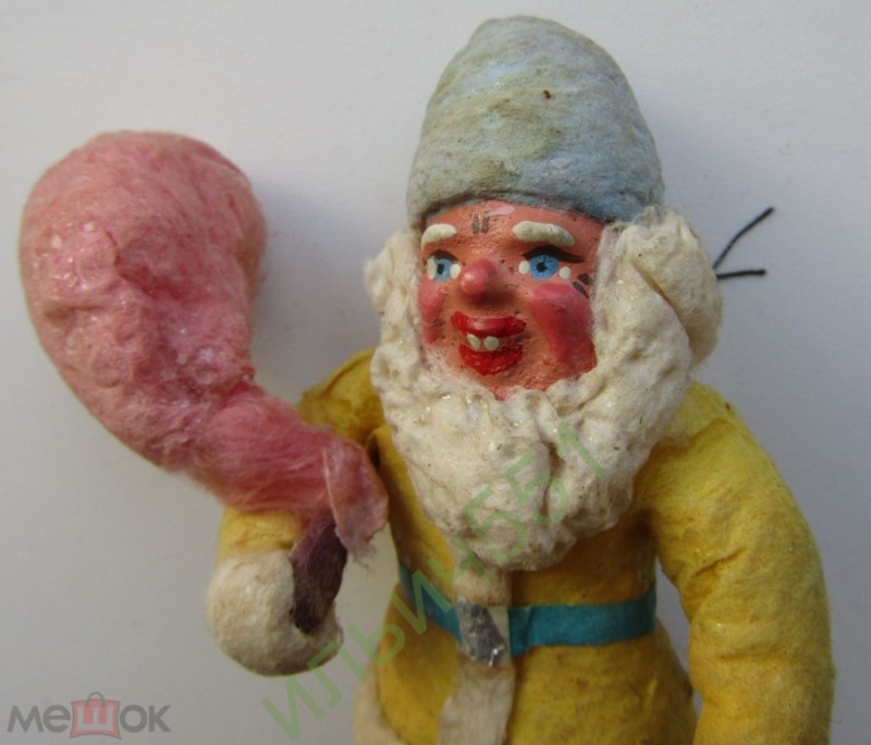 Create meme: christmas tree toy papier-mache clown, cotton toys of the USSR, christmas tree toy clown