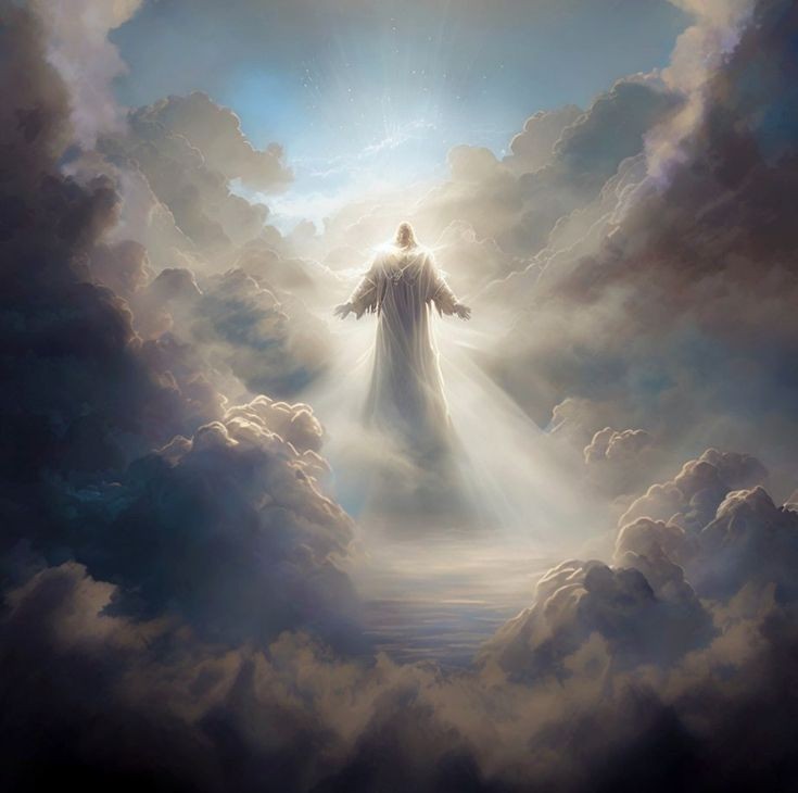 Создать мем: иисус христос в облаках, икона, иисус смотрит с неба