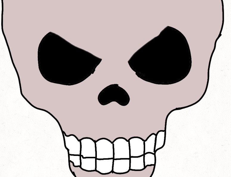 Создать мем: череп мультяшный, легкий рисунок черепа, череп для срисовки