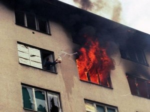 Create meme: a fire in an apartment building, fires, a fire in a residential building