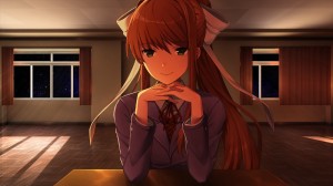 Создать мем: doki doki literature club моника, doki doki monika after story, моника доки доки литературный клуб 18