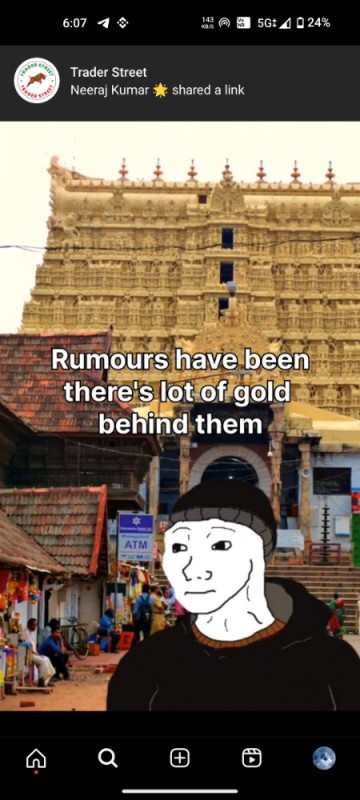 Create meme: Padmanabhaswamy Thiruvananthapuram Temple, Padmanabhaswamy Temple, Sri Padmanabhaswamy Temple in India