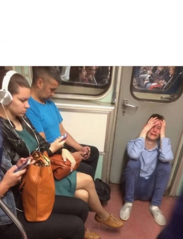 Создать мем: модники в метро, человек в метро, странные люди в метро