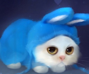 Создать мем: cute cat, rabbit, милые котята картинки рисунки