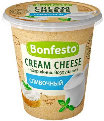 Create meme: bonfesto cream cheese, bonfesto curd cheese, cheese curd cream cheese airy bonfesto 65% 125g pesto basil