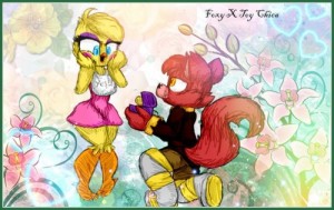 Create meme: the mangle, that Chica and foxy, That Chica and foxy