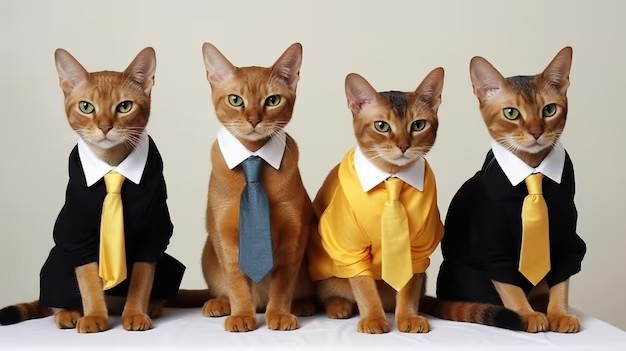 Создать мем: кот, сиамский кот в одежде, абиссинская кошка