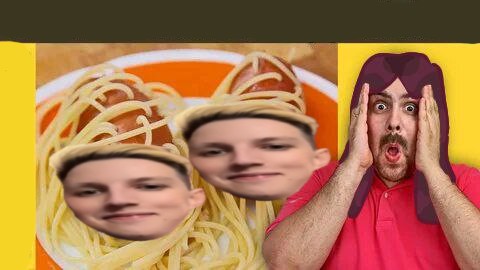 Создать мем: спагетти мем, лохматый, сардельки