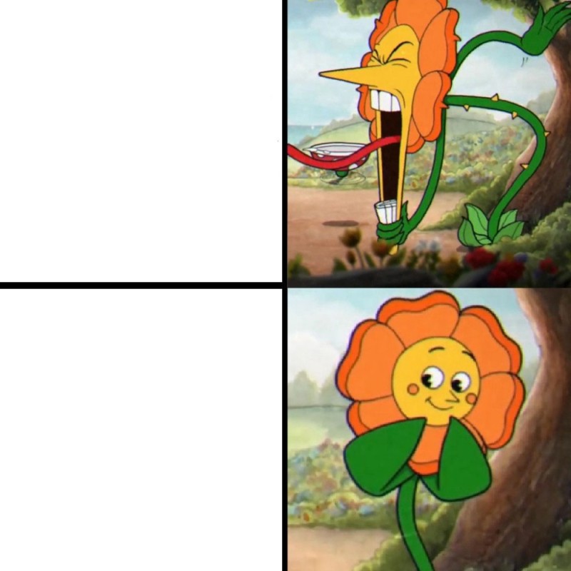 Create meme: cagney carnation, cuphead game, memes 