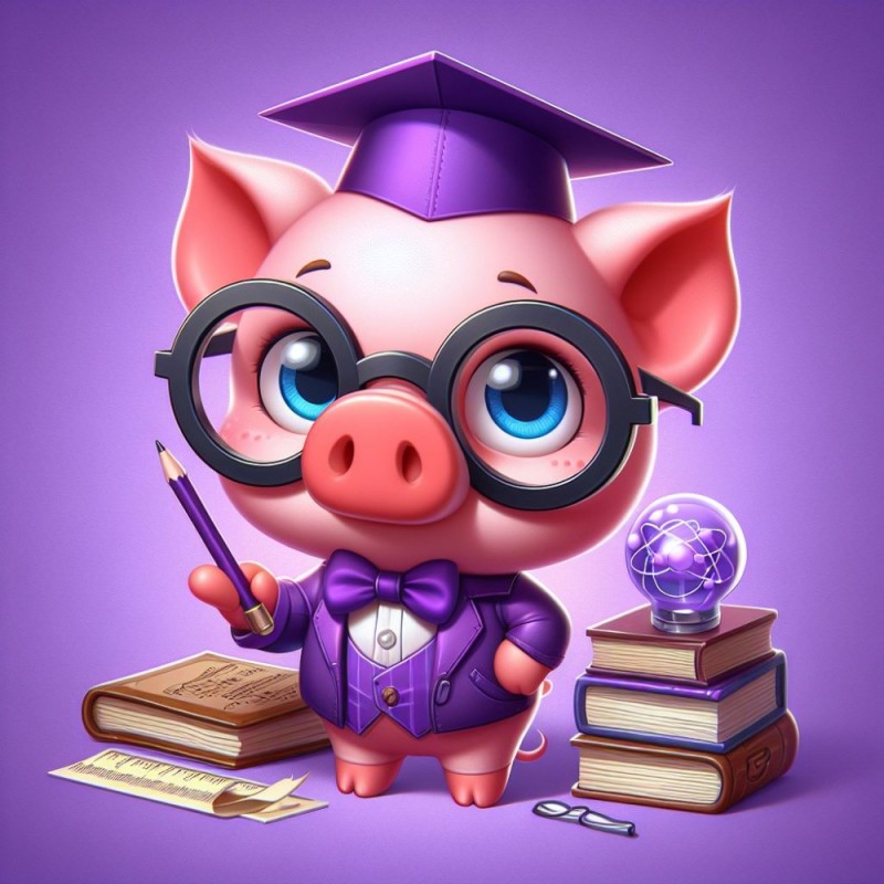 Create meme: The learned pig, oink , pig 