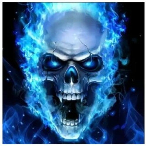 Create meme: flaming skull, blue skull, skull 