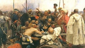 Create meme: the Cossacks writing letter to Turkish, famous paintings, picture