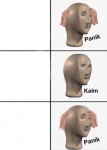 Create meme: panic meme mannequin head, memasuki, meme