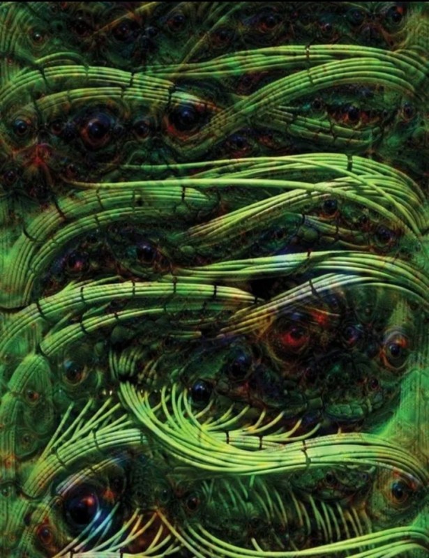 Create meme: deep dream neural network, deep dream generator neural network, sinister artificial intelligence