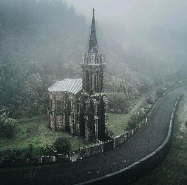 Create meme: chapel of nossa senhora da vitoria, gothic church, abandoned places