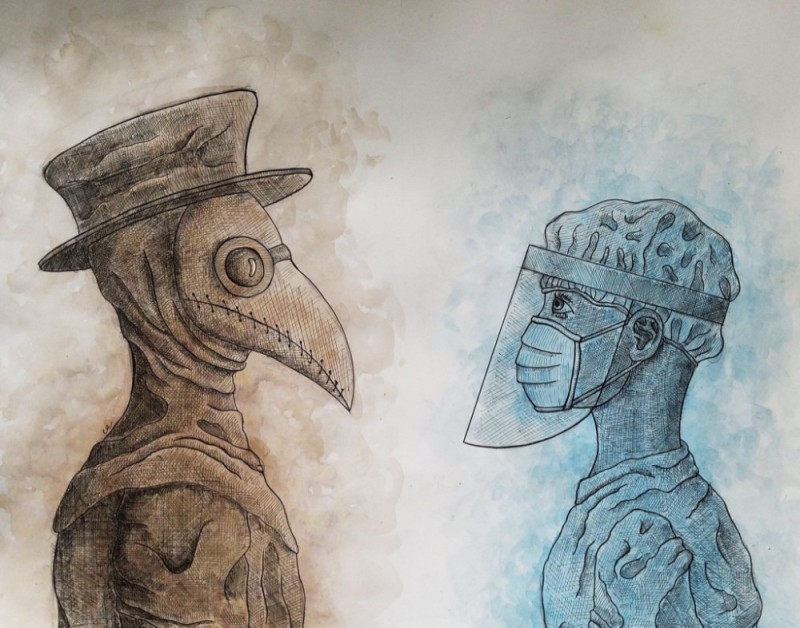 Create meme: the plague doctor , The mask of the plague doctor drawing, drawing of the plague doctor