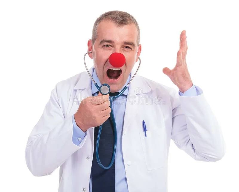Create meme: funny doctor, stethoscope, crazy doctor