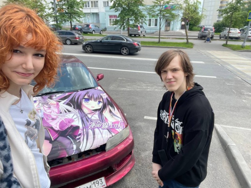 Создать мем: аниме, аэрография на авто, school idol project itasha