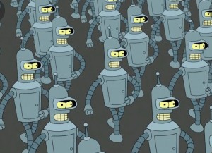 Создать мем: человекоподобные роботы, футурама робот, бендер
